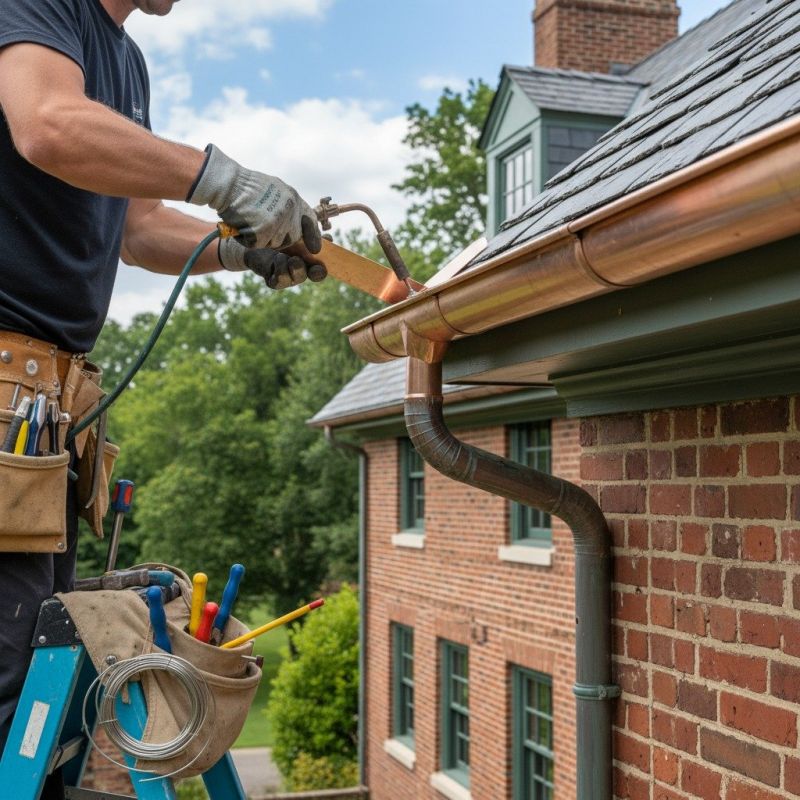 Copper Gutter Service detail